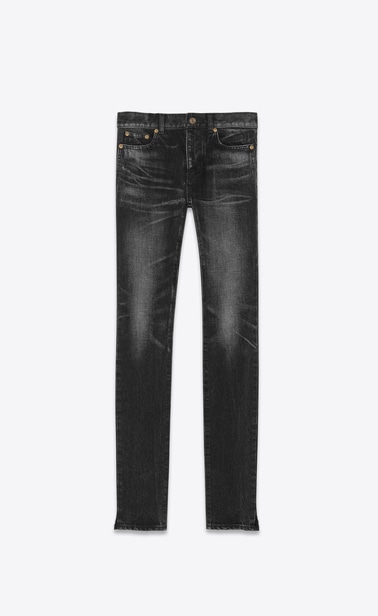 dark used black Skinny denim pants